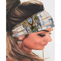 Leopard Tie Dye Yoga Sports Headband - gray