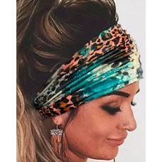 Leopard Tie Dye Yoga Sports Headband - green