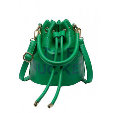 Letter Pattern Drawstring Bucket Bag - green