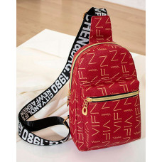 Letter Pattern Zipper Design Crossbody Shoulder Bag - red