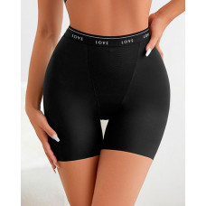 Love Tape Patch Seamless Slimming Waist Shapewear Boy Shorts Underwear - black Love Tape Patch Seamless Slimming Waist Shapewear Boy Shorts Underwear - black
