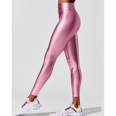 Metallic High Waist Pencil Leggings - pink