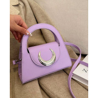 Moon Pattern Decor Minimalist Satchel Bag - purple