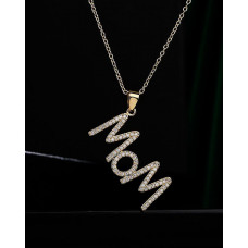 Mother's Day Rhinestone Letter Pendant Chain Necklace - style2