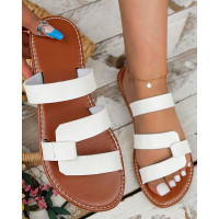 Multi Strap Summer Beach Slippers - white