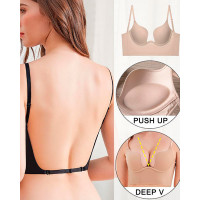 Multi-Way Seamless Breathable Push Up Bralette - nude