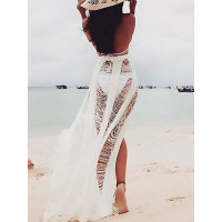 Multi-way Tassel Hollow Out Cover-up - white