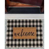 Natural Coir Doormat Checkers Mat Checkers Welcome Non Slip Entryway Indoor Outdoors Mats - style1