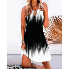 Ombre Graphic Print Sleeveless Casual Dress - style1