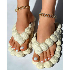 Outdoor Soft Bubble Flip Flops - beige