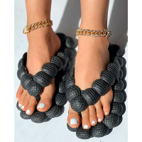 Outdoor Soft Bubble Flip Flops - black