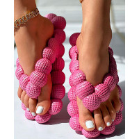 Outdoor Soft Bubble Flip Flops - hot pink