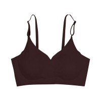 Padded Seamless Wireless Bra - brown