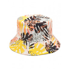 Palm Leaf Print Reversible Bucket Hat - yellow