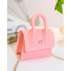 Pastel Chain Strap Square Handbag - pink