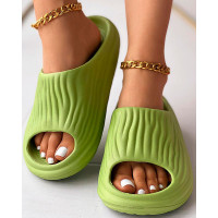 Peep Toe EVA Soft Slippers - green