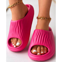 Peep Toe EVA Soft Slippers - hot pink