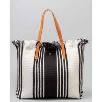 Plaid Large Capacity Tassel Braided Magnet Tote Bag - style3