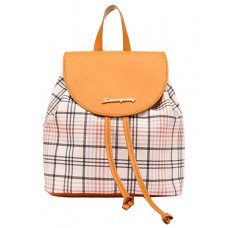 Plaid Print Colorblock Backpack Trendy School Bag - yellow