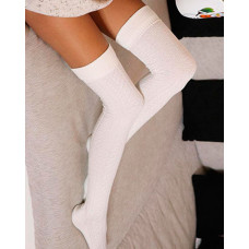 Plain Warm Skinny Stockings - white