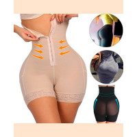 Plus Size High Waist Butt Lifting Panty Postpartum Tummy Control Shaping Underwear Body Shaper - Apricot