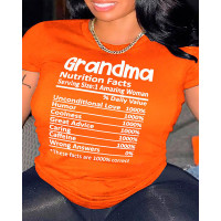 Plus Size Letter Print Casual T-shirt - orange