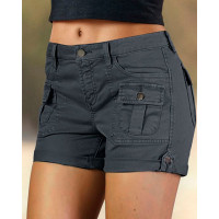 Pocket Design Casual Shorts - black