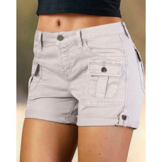 Pocket Design Casual Shorts - gray