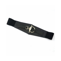 PU Leather Patch Belt - black