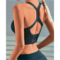 Push Up Cutout Racerback Sports Bra - black