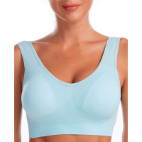 Seamless Low Impact Wireless Lift Workout Sports Yoga Bra - Lighted Blue