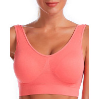 Seamless Low Impact Wireless Lift Workout Sports Yoga Bra - orange