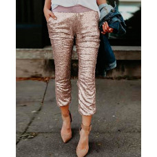Sequins pants silver