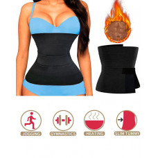 Shapewear Waist Trainer Magic Waistband Sports Fitness Corset Restraint Elastic Webbing Belt Bandage Wrap Belly Shaper - black