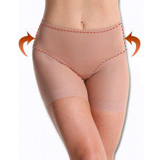 Sheer Mesh Patch Tummy Control Shapewear Underwear - nude