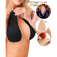 Silicone Push Up Invisible Bra Adhesive Nipple Cover Bust Lifter - black