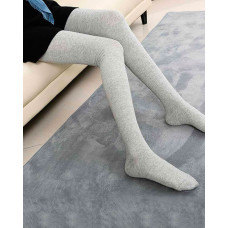 Simple Plain Over The Knee Socks - gray