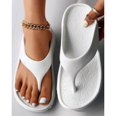 Soft Non Slip Toe Post Flip Flops - white