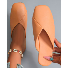 Square Toe Fashion Outdoor Slippers - brown