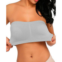 Strapless Bandeau Bralette Invisible Bra - gray