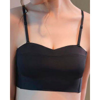 Strapless Full Coverage Seamless Wireless Lifting Bra - black