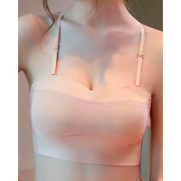 Strapless Full Coverage Seamless Wireless Lifting Bra - nude