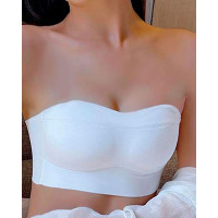 Strapless Full Coverage Seamless Wireless Lifting Bra - white