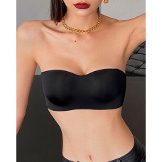 Strapless Rimless Push Up Bralette - black