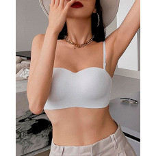 Strapless Rimless Push Up Bralette - white