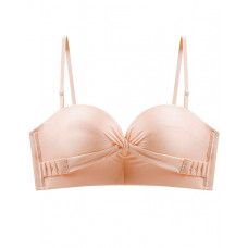 Tied Detail Push Up Seamless Wireless Bra - nude