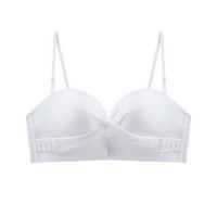 Tied Detail Push Up Seamless Wireless Bra - white