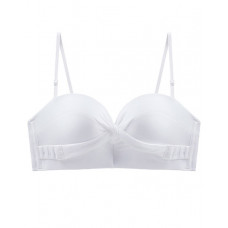 Tied Detail Push Up Seamless Wireless Bra - white