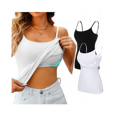 U-Neck Padded Basics Cami Top - white