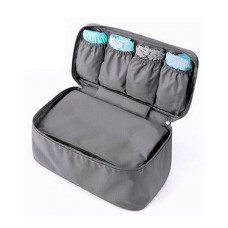 Underwear Organizer Large Compartment Lightweight Double Layer Cosmetic Bag Bra Bag - gray